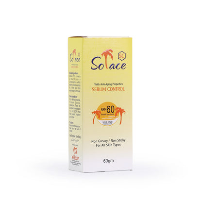 Solace Sebum Control SPF 60 – Oil-Free Sunscreen  | UV Protection