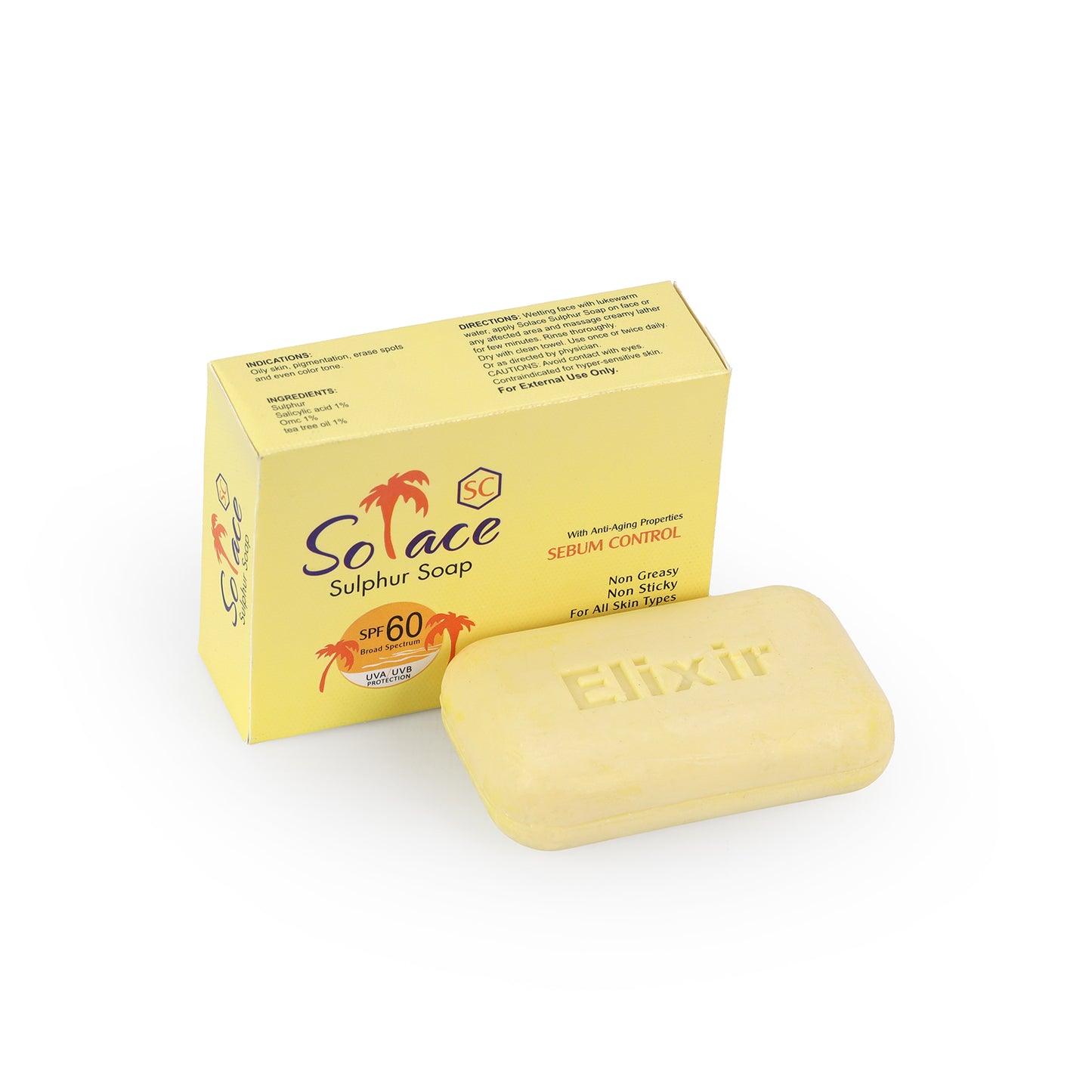 Solace Sulphur Soap– Acne Control & Sun Protection